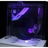 MEDUSA. Medusario transparente para colocar sobre mueble. Con tubos e iluminación. Sin filtración.